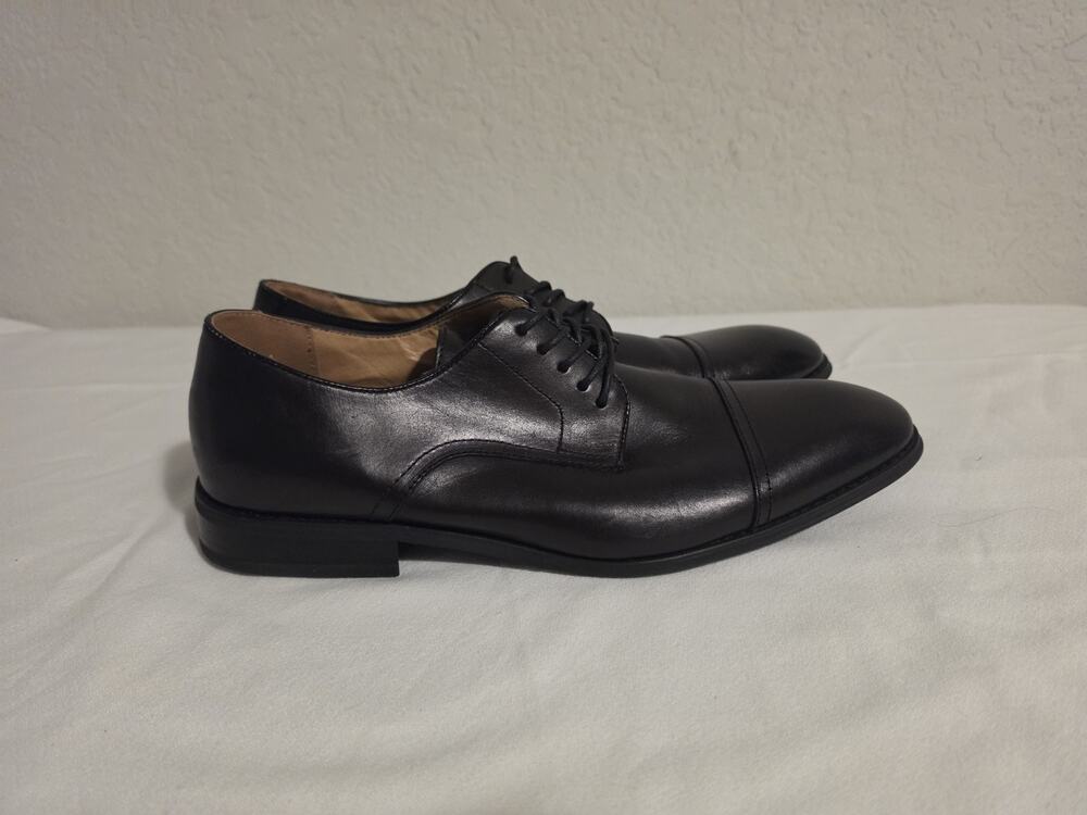 La Milano Men’s Size 13 Black Leather Cap Toe Oxford Dress Shoes A1132